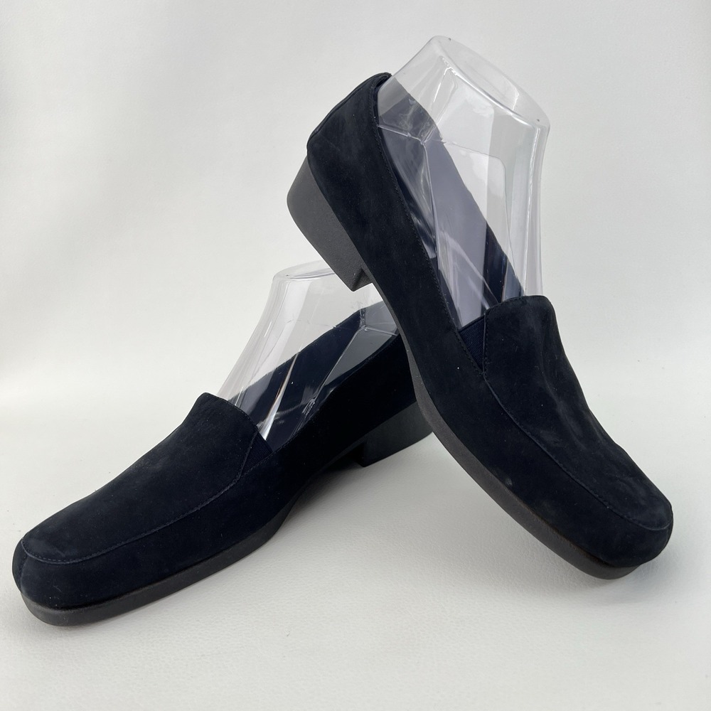 Capezio Lites Womans Black Suede Flats Slip-On Loafers Leather Shoes Size 10M